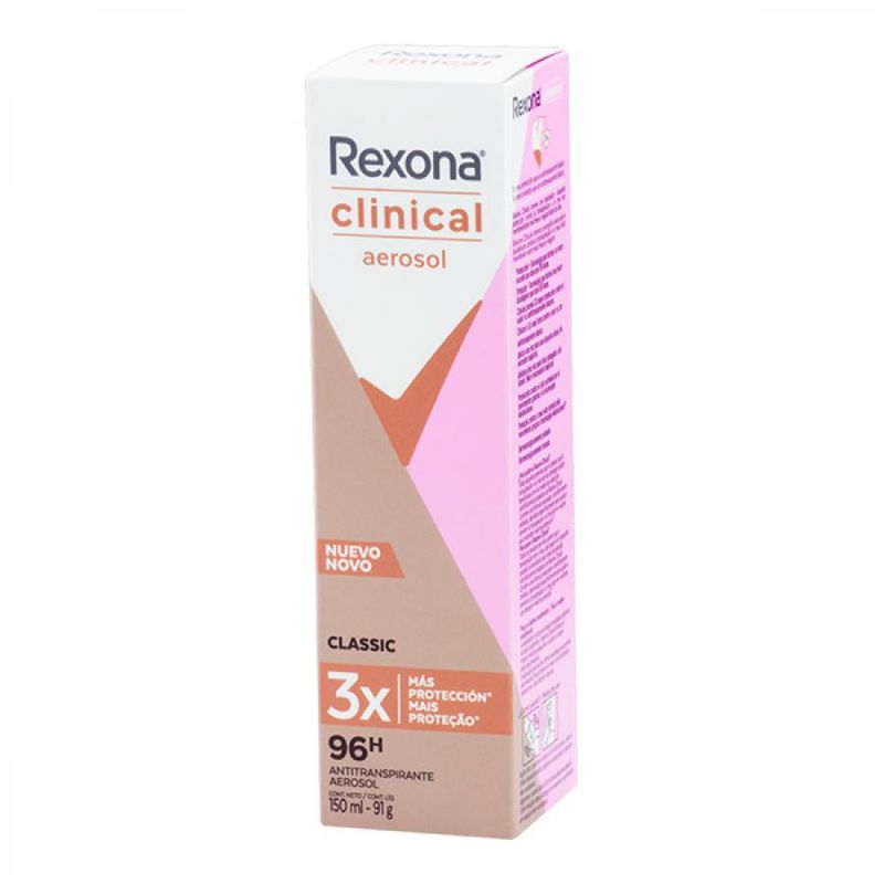Desodorante Rexona Feminino Clinical Aerossol Sem Perfume 150ml