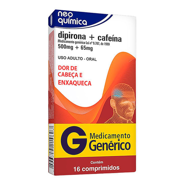 Dipirona+cafeína Neo Química Com 16 Comprimidos Dipirona+cafeina Neo Quimica Com 16 Comprimidos