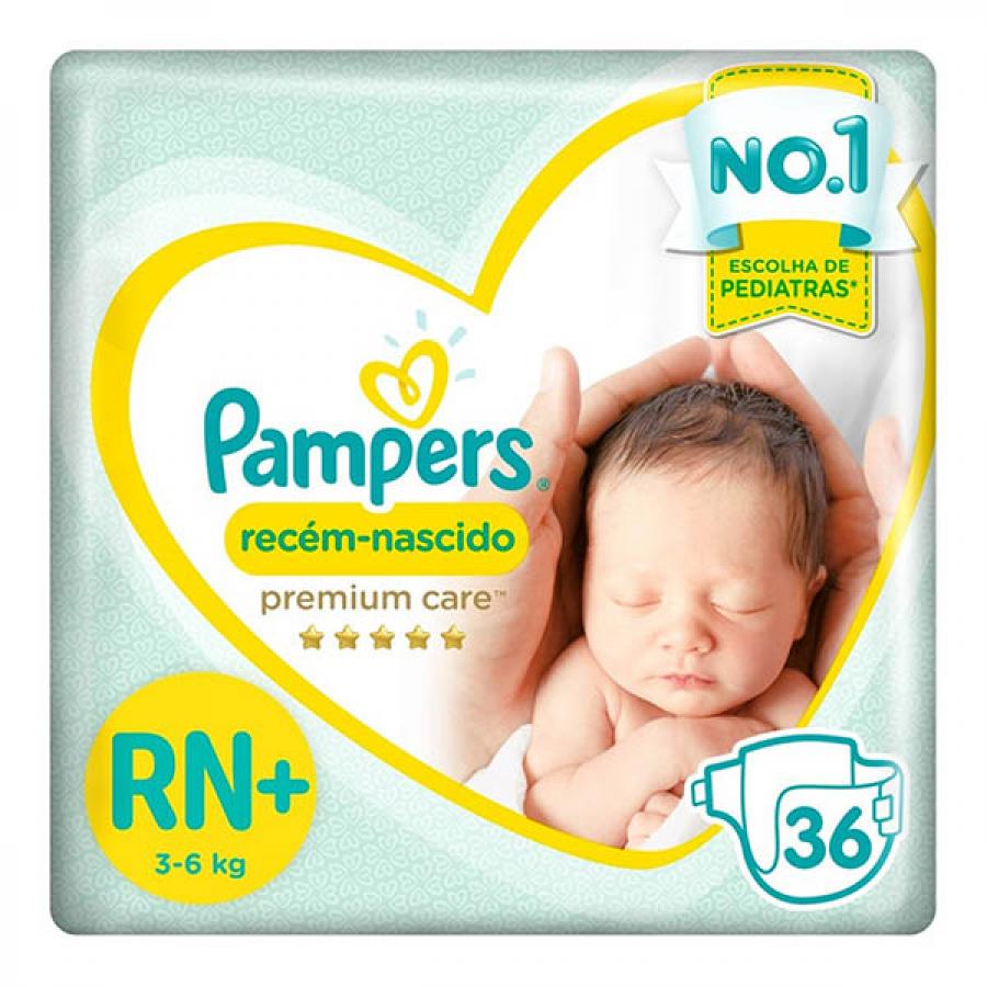 Fralda Pampers Premium Care Rn+ Até 6kg Com 36 Unidades