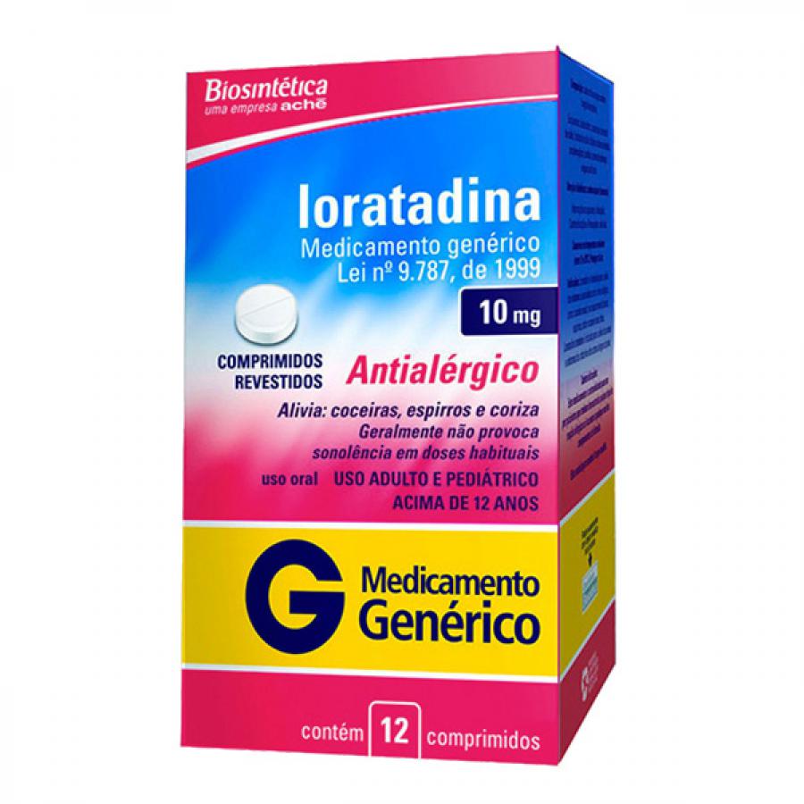 Loratadina Biosintética 10mg Com 12 Comprimidos