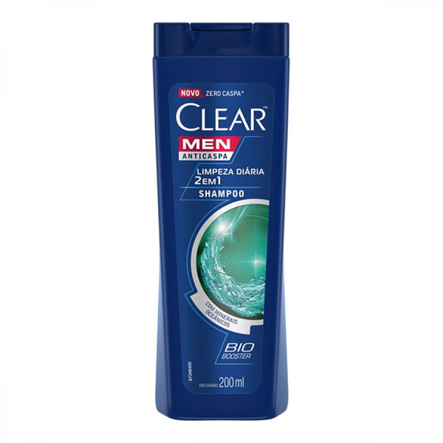Shampoo Anticaspa Clear Men Limpeza Diária 2 Em 1 200ml