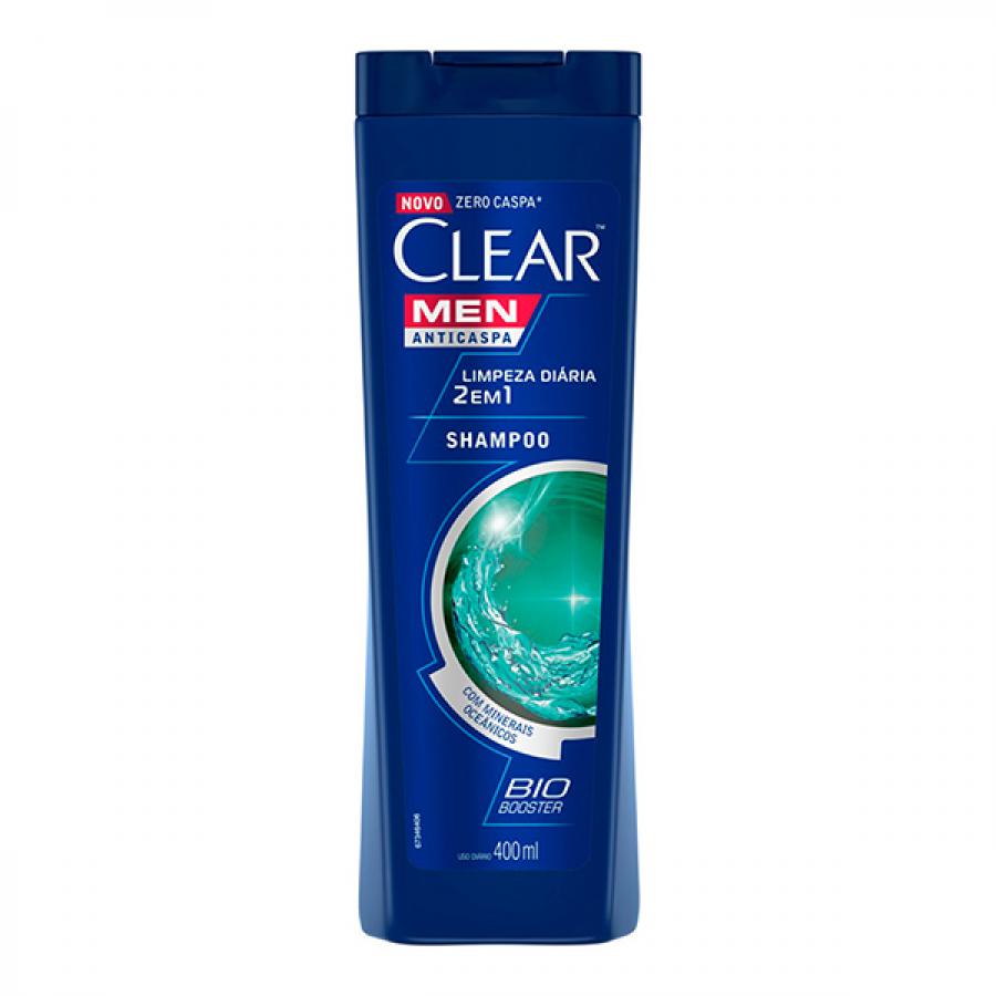 Shampoo Anticaspa Clear Men Limpeza Diaria 2x1 400ml