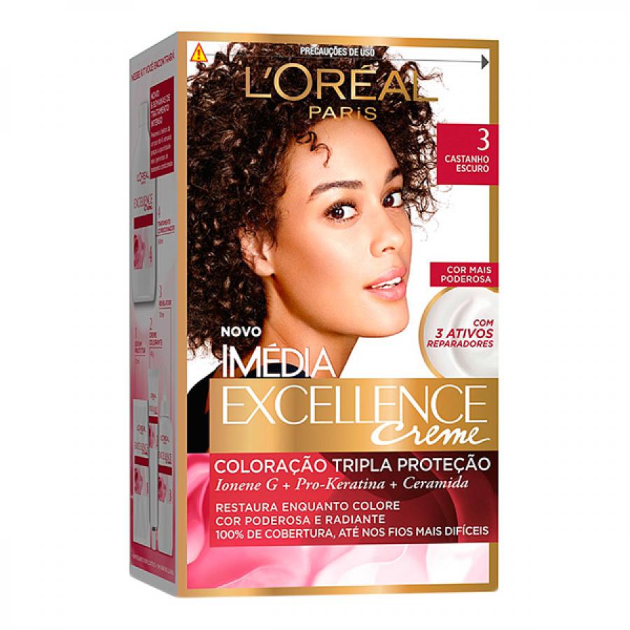 Tintura Loreal Excellence 3 Castanho Escuro