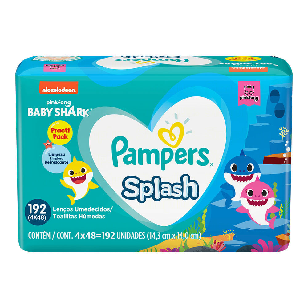 Toalhas Umedecidas Pampers Splash Com 4x48 Unidades