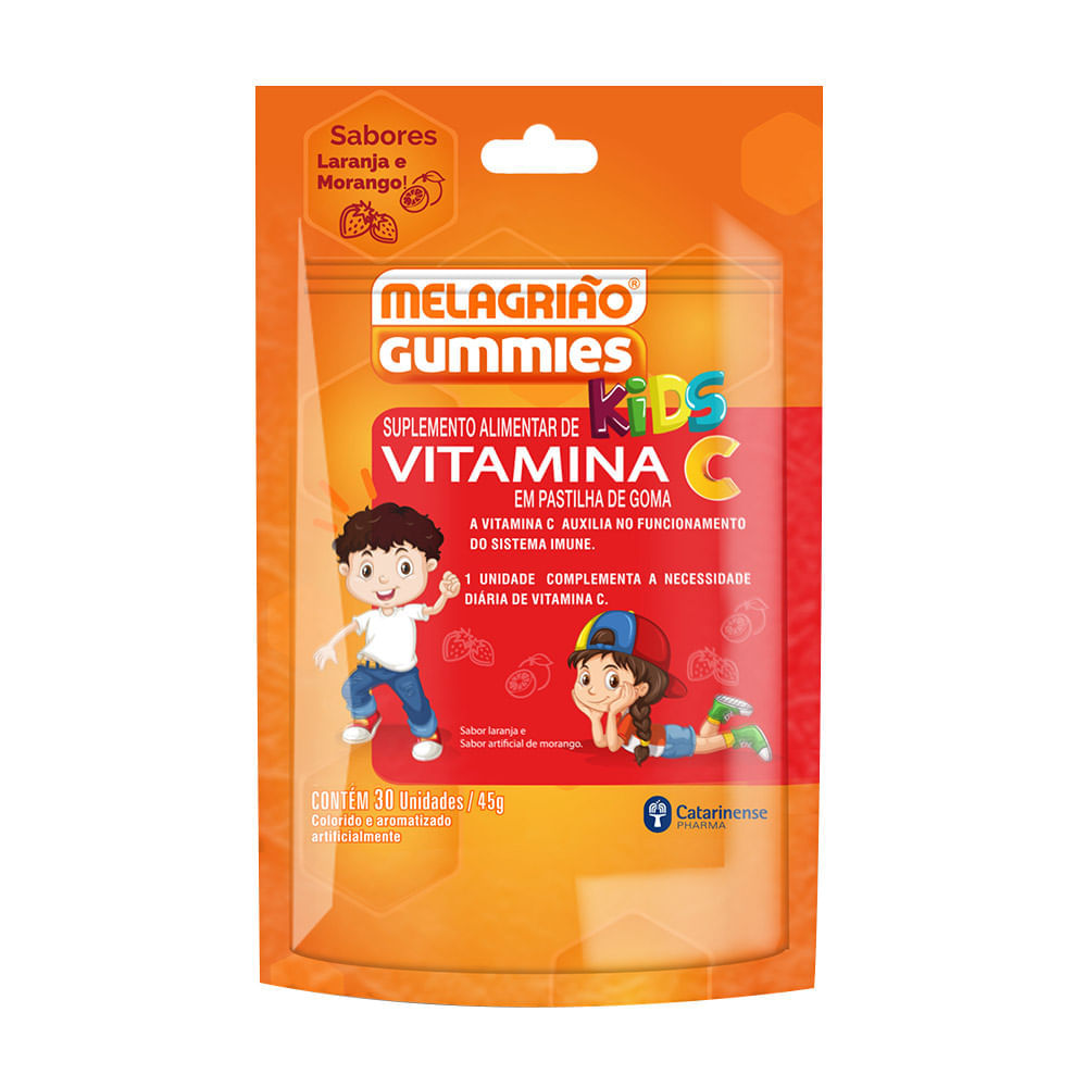 Melagriao Vitamina C Kids Com 30 Gomas Laranja+morango