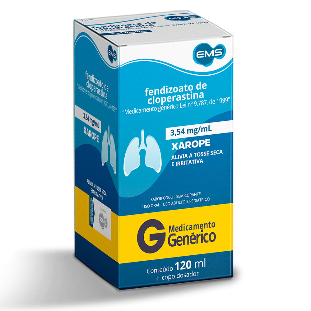 Fendizoato De Cloperastina Ems 120ml Xarope 3,54mg Generico