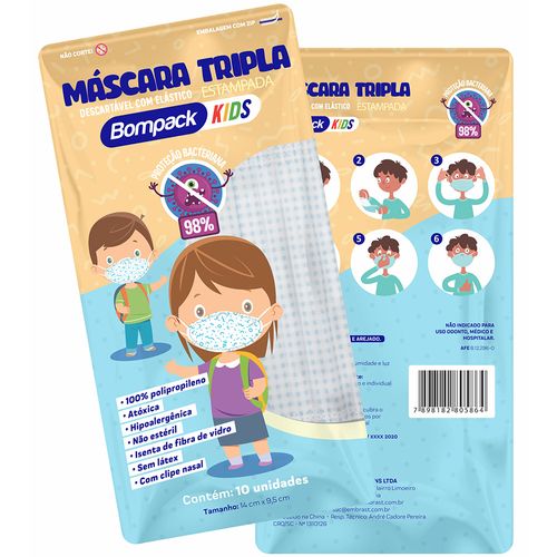Mascara-Bompack-Kids-Com-10-Tripla-Com-Elastico-Estampada