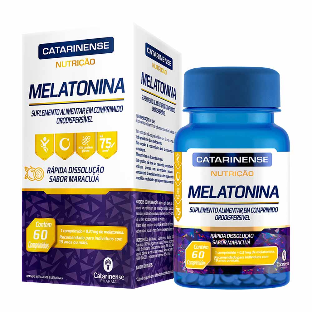 Melatonina Catarinense Com 60 Comprimidos 0,21mg Maracuja