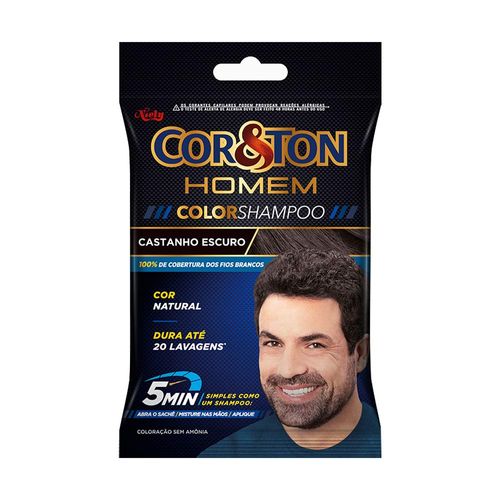 Shampoo-Cor<->-<->ton-Color-Homem-3.0-Castanho-Escuro
