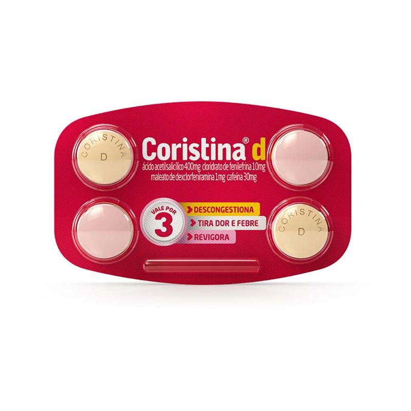 Coristina D Com 4 Comprimidos - drogariacatarinense