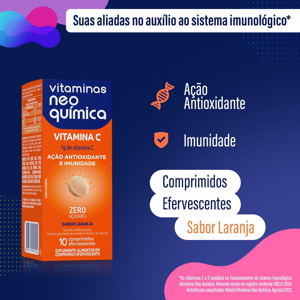 Centrotabs Vitamina C Com 10 Comprimidos Efervescentes 1gr Laranja Drogariacatarinense 5210