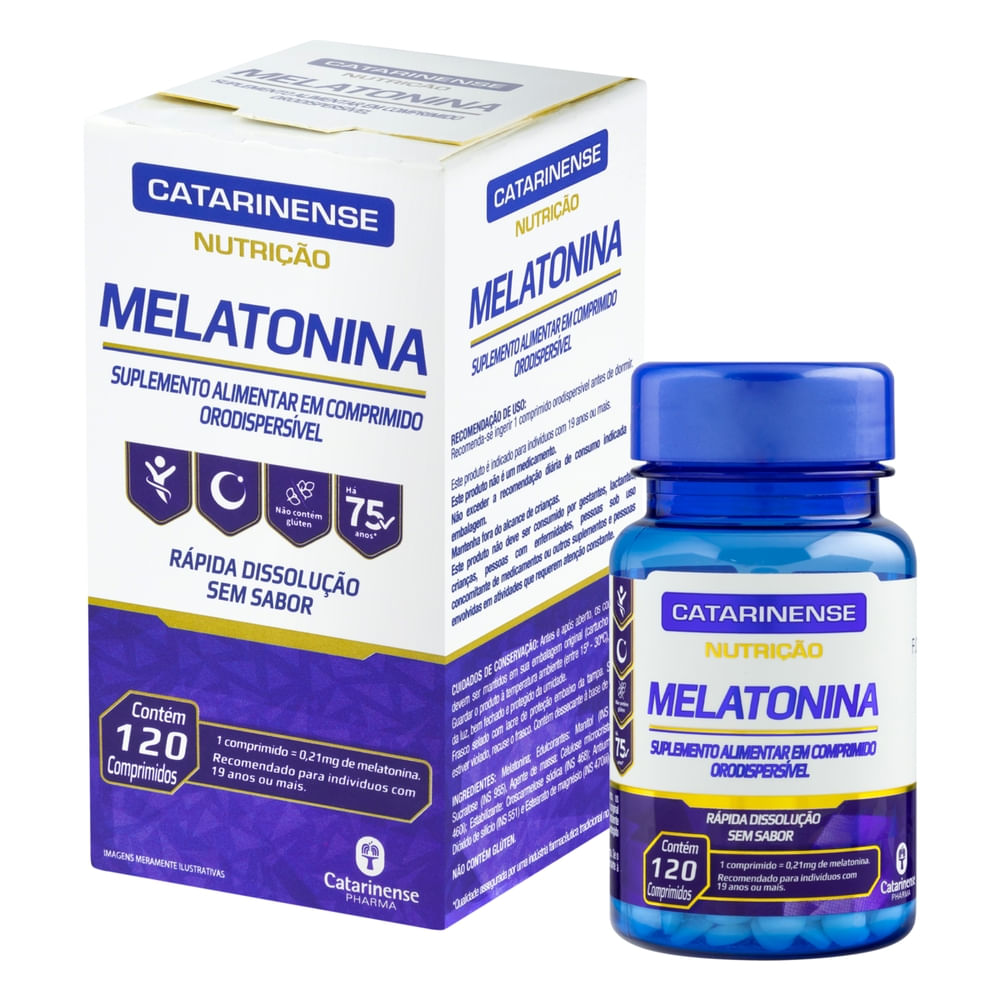 Melatonina Catarinense Com 120 Comprimidos 0,21mg