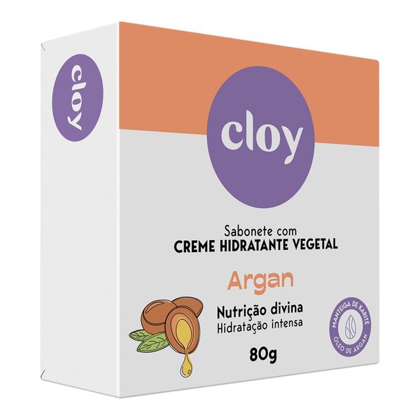 Sabonete Cloy Barra Com Hidratante Vegetal 80gr Argan