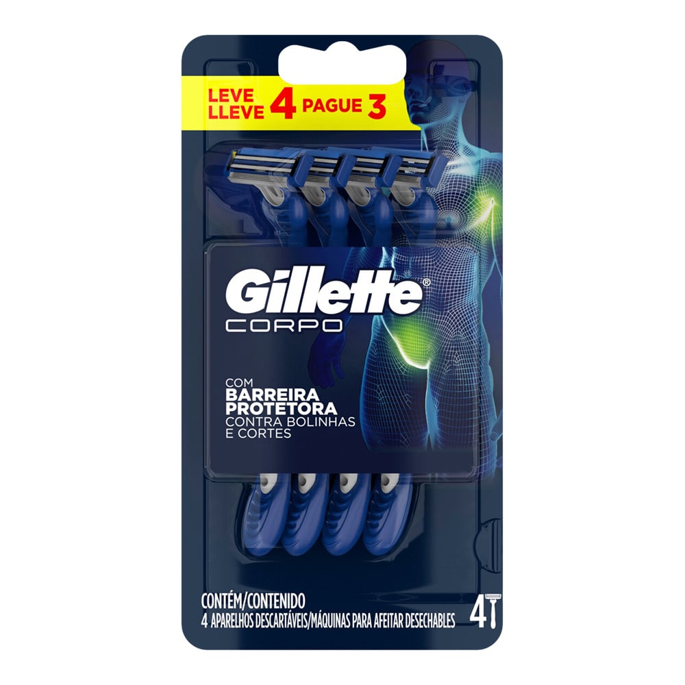 Aparelho Gillette Depilatorio Mach3 Corpo Descartavel Leve 4 Pague 3  Especial