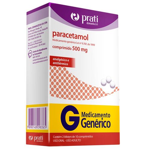 Paracetamol-Prati-500mg-Com-20-Comprimidos