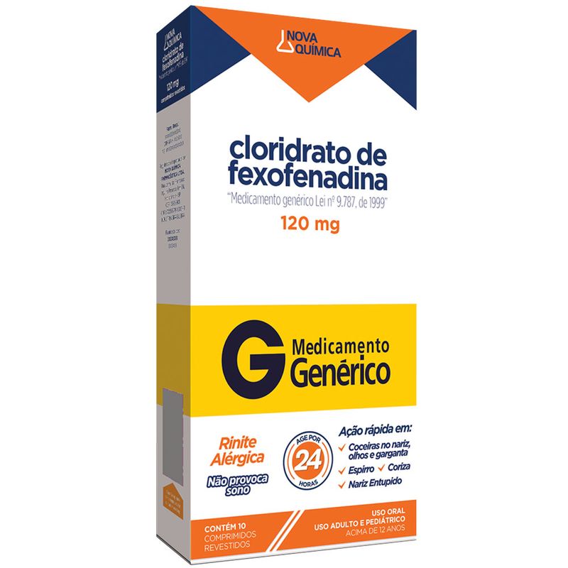 Fexofenadina-Novaquimica-120mg-Com-10-Comprimidos