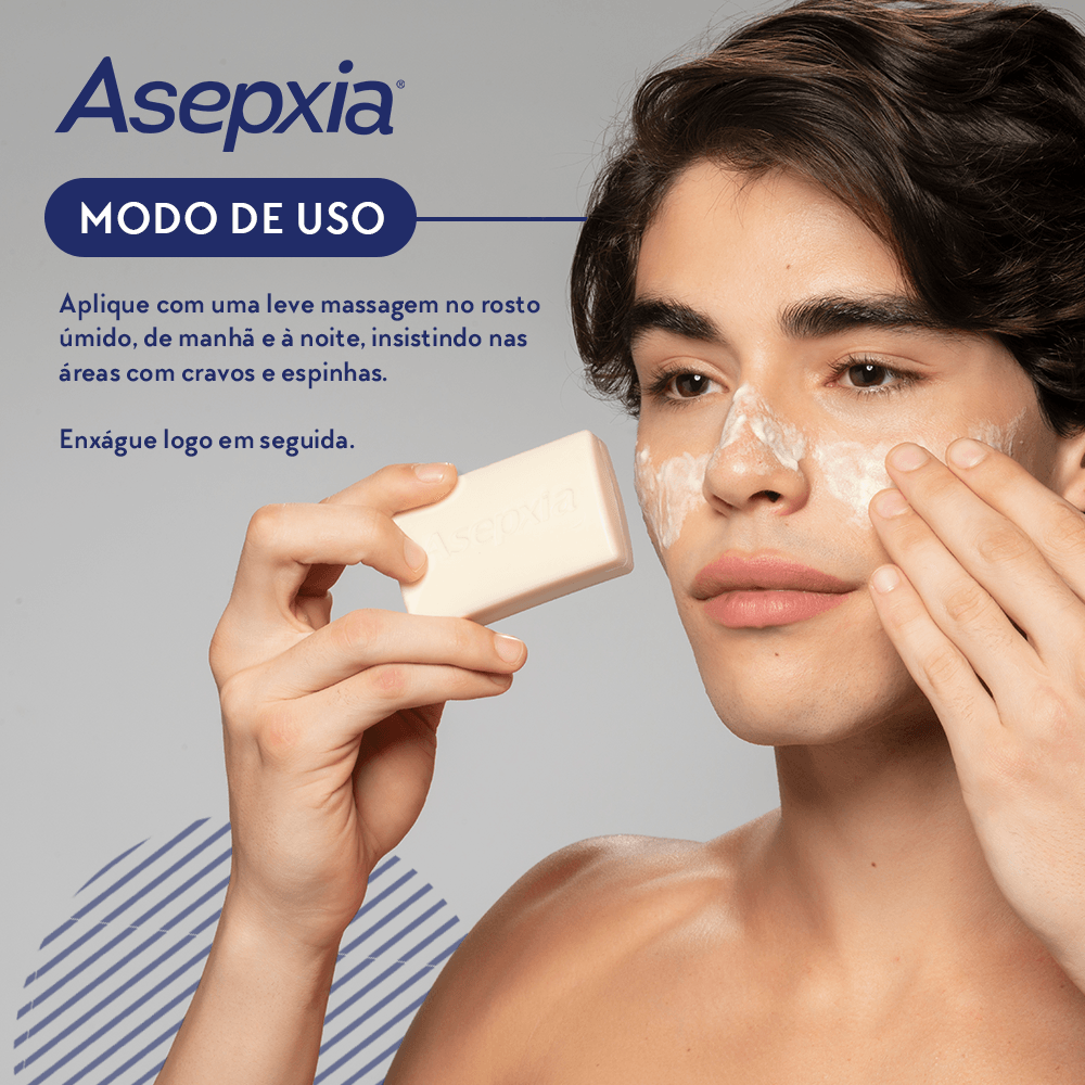 Sabonete Facial Antiacne Neutro Calmante Asepxia 80g - drogariacatarinense