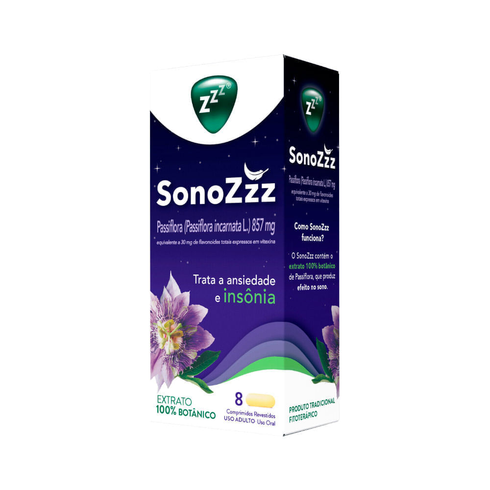 Sonozzz Passiflora Sono Com 8 Comprimidos Revestidos 857mg