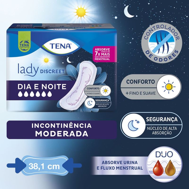 Absorvente Para Incontinência Urinária Tena Lady Discreet Extra 8 Unidades  - drogariacatarinense