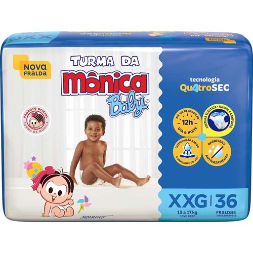 Fralda-Turma-Da-Monica-Baby-Com-36-Tamanho-Xxg