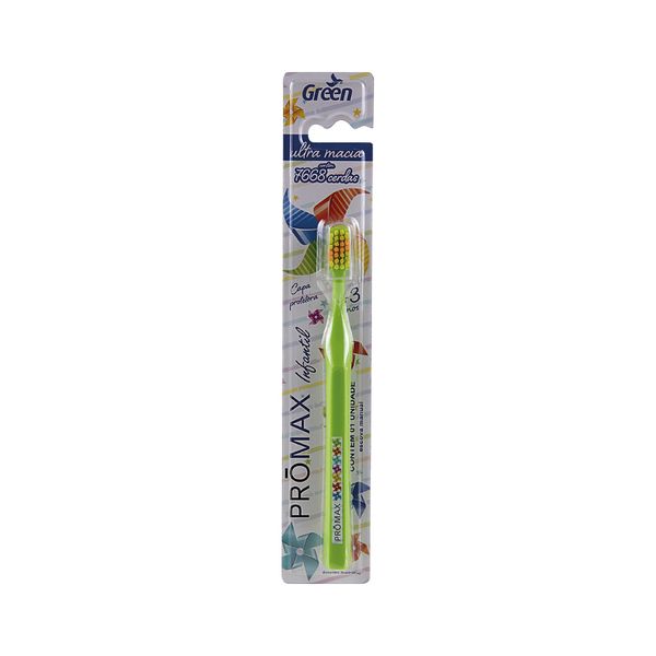 Escova Dental Green Promax Infantil Com 1 +3anos Ultra Macia