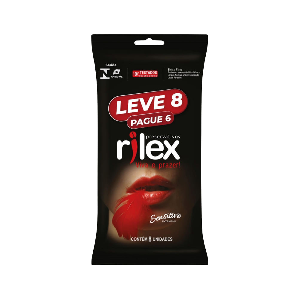 Preservativo Rilex Sensitive Leve 8 Pague 6 Unidades