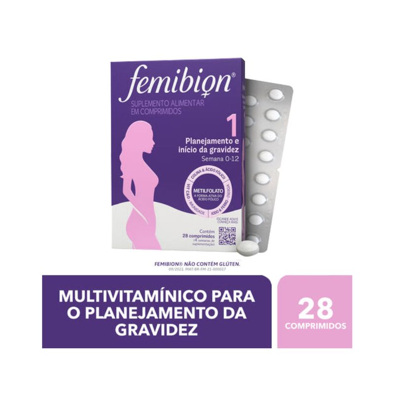 Multivitamínico Femibion 1 Planejamento e Início de gravidez com 28  comprimidos