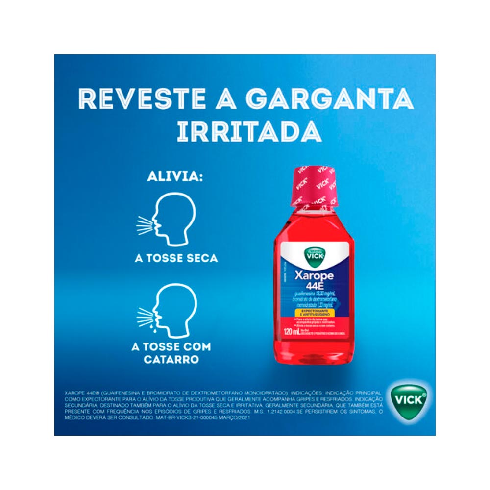 Vick 44e Xarope Gripe 120ml - drogariacatarinense