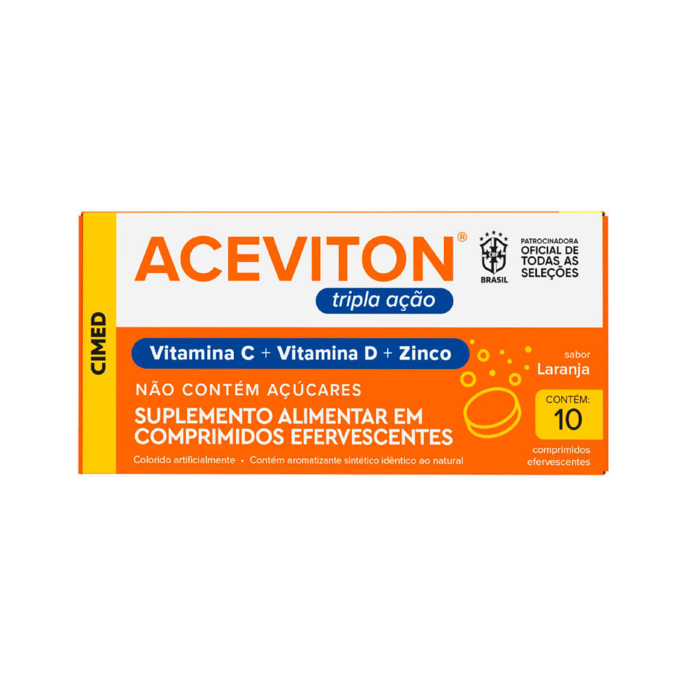 Aceviton Tripla Acao Com 10 Comprimidos Efervescentes Laranja