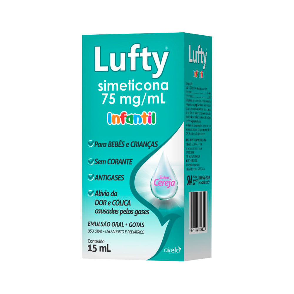 Lufty Infantil 75mg/ml Sabor Cereja Emulsão Oral Gotas 15ml
