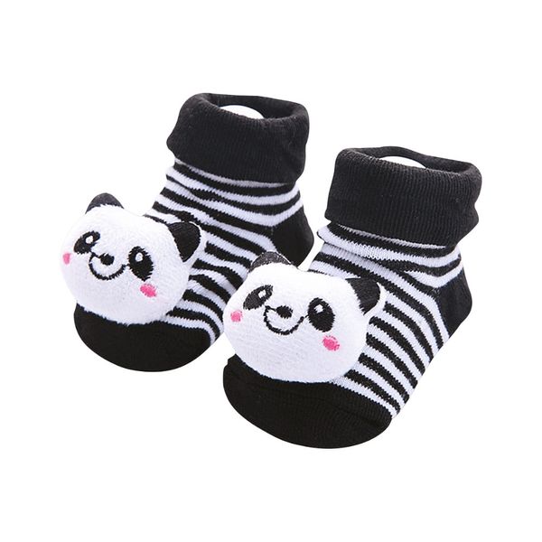 Meia Adoleta Bebe Com 1 Par Panda Preta