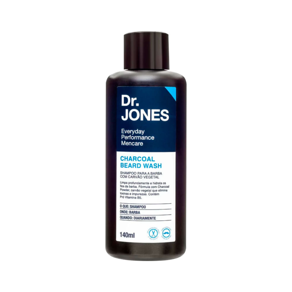 Shampoo Para Barba Dr. Jones Charcoal Beard Wash Carvão Vegetal 140ml