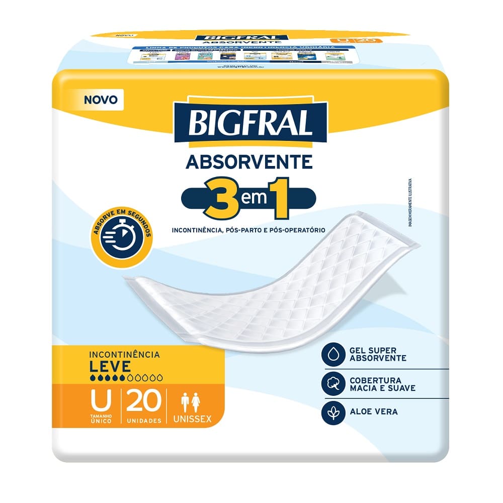 Absorvente Bigfral Com 20 Unidades 3 Em 1