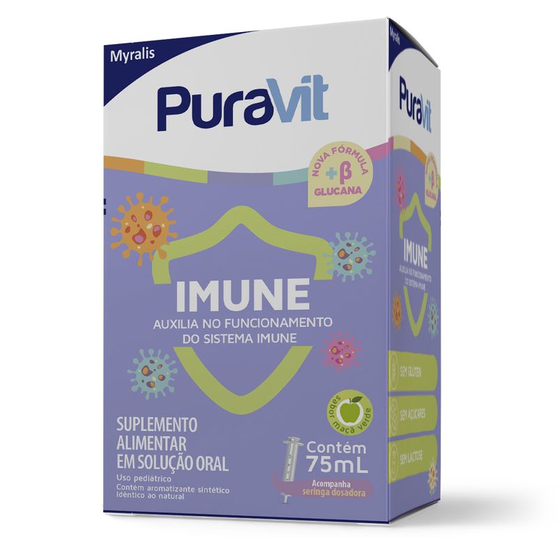 Puravit Imune 75ml Solucao Oral + Seringa Sabor Maca Verde ...