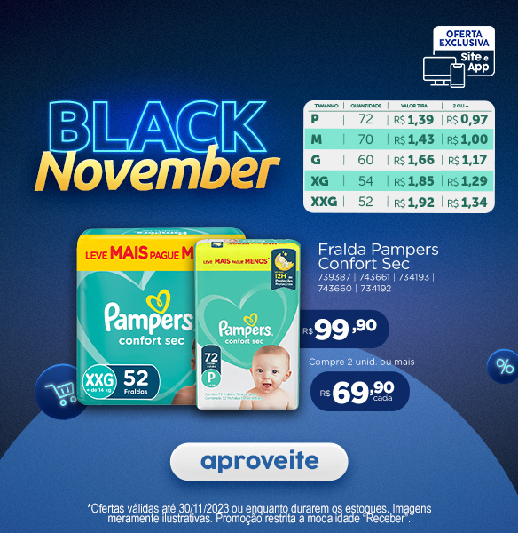 Black Pampers - 23/11 a 31/12