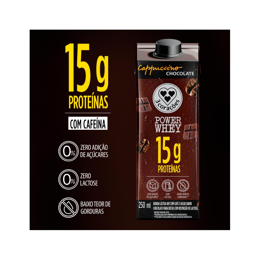 Power Whey 15g Cappuccino 250ml Chocolate — foto 2