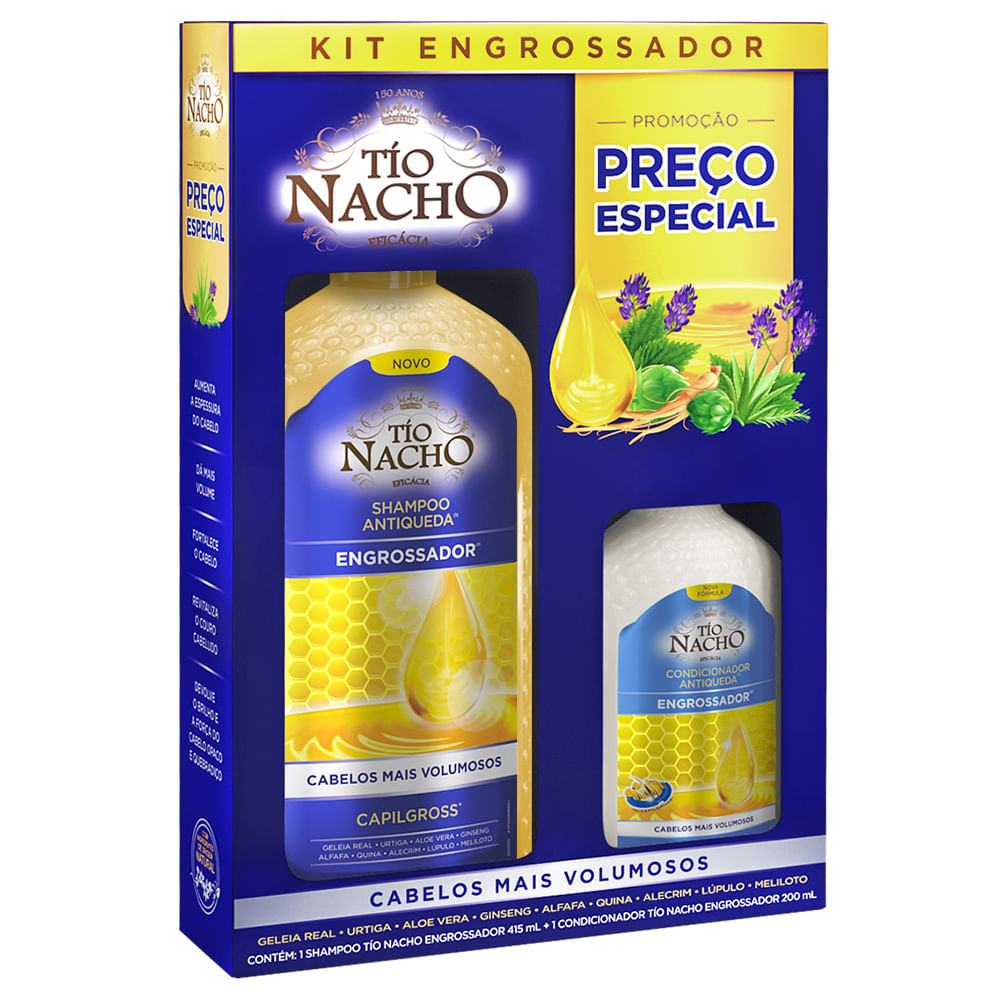 Shampoo 415ml E Condicionador 200ml Antiqueda Engrossador Tío Nacho