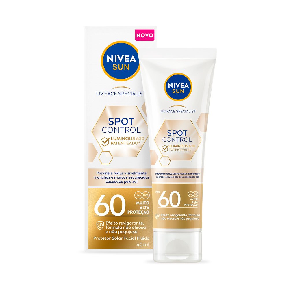 Protetor Solar Facial Fluído Spot Control Fps60 Nivea Sun Luminous 630 40ml Protetor Solar Facial Fluido Spot Control Fps60 Nivea Sun Luminous 630 40ml
