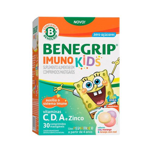 BENEGRIP-IMUNO-KIDS-COM-30-COMPRIMIDOS-MASTIGAVEIS-UVA-MORANGO-LARANJA-MEL