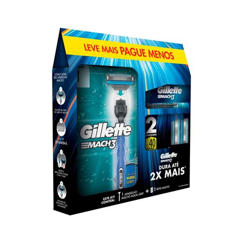 APARELHO-GILLETTE-BARBEAR-MACH3-ACQUA-GRIP-COM-1-3-LAMINAS-LEVE-MAIS-PAGUE-MENOS-ESP