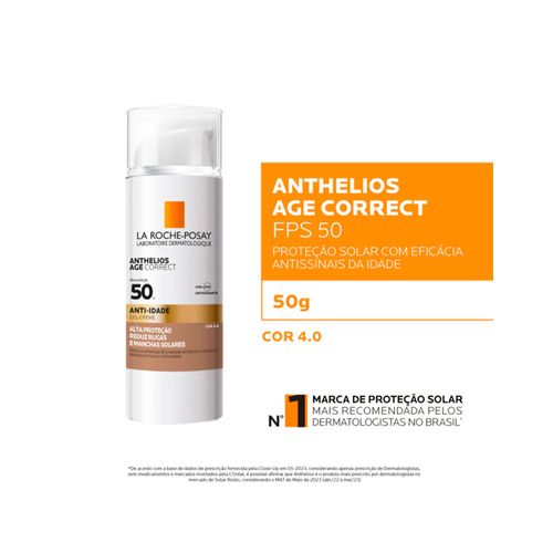 Protetor-Solar-Gel-Creme-Anti-idade-FPS-50-Cor-4.0-Anthelios-Age-Correct-La-Roche-Posay-50