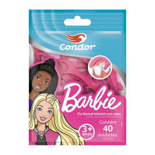 Fio-Dental-Infantil-Com-Cabo-Barbie-Condor-40-Unidades