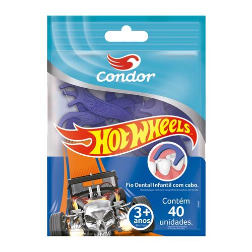 Fio-Dental-Infantil-Com-Cabo-Hot-Wheels-Condor-40-Unidades