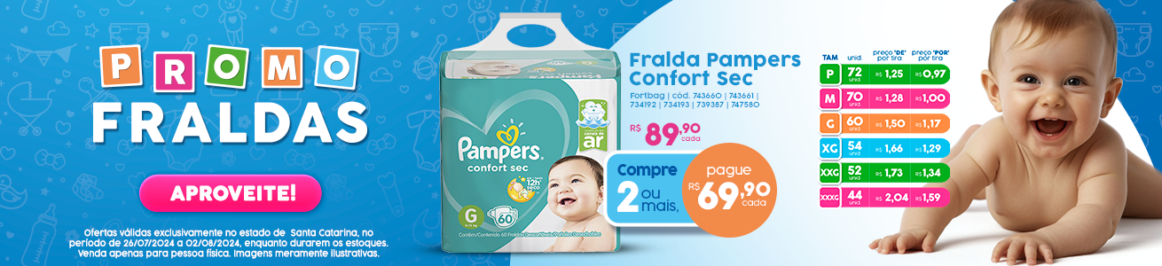 Promo Fraldas Pampers – 26/07 a 02/08