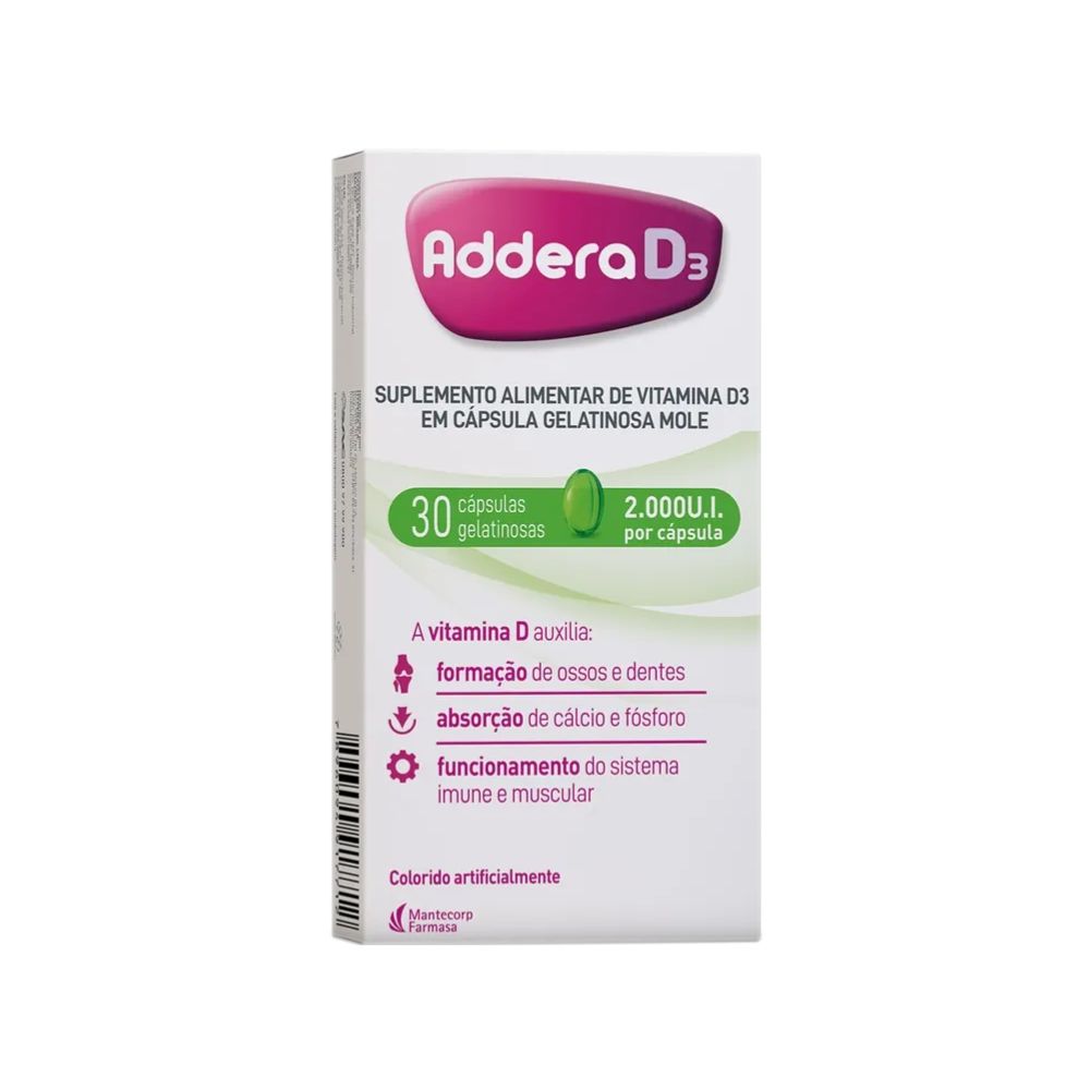 Vitamina D Addera 2000ui 30 Cápsulas Gel