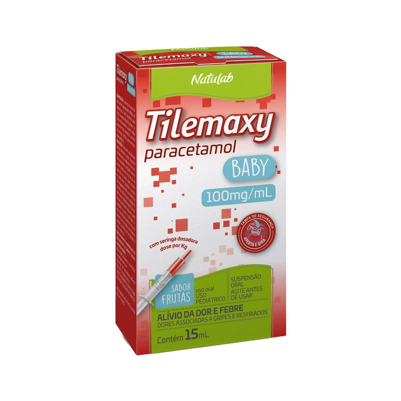 Tilemaxy Baby Paracetamol 100mg/ml Suspensao Oral 15ml Frutas ...