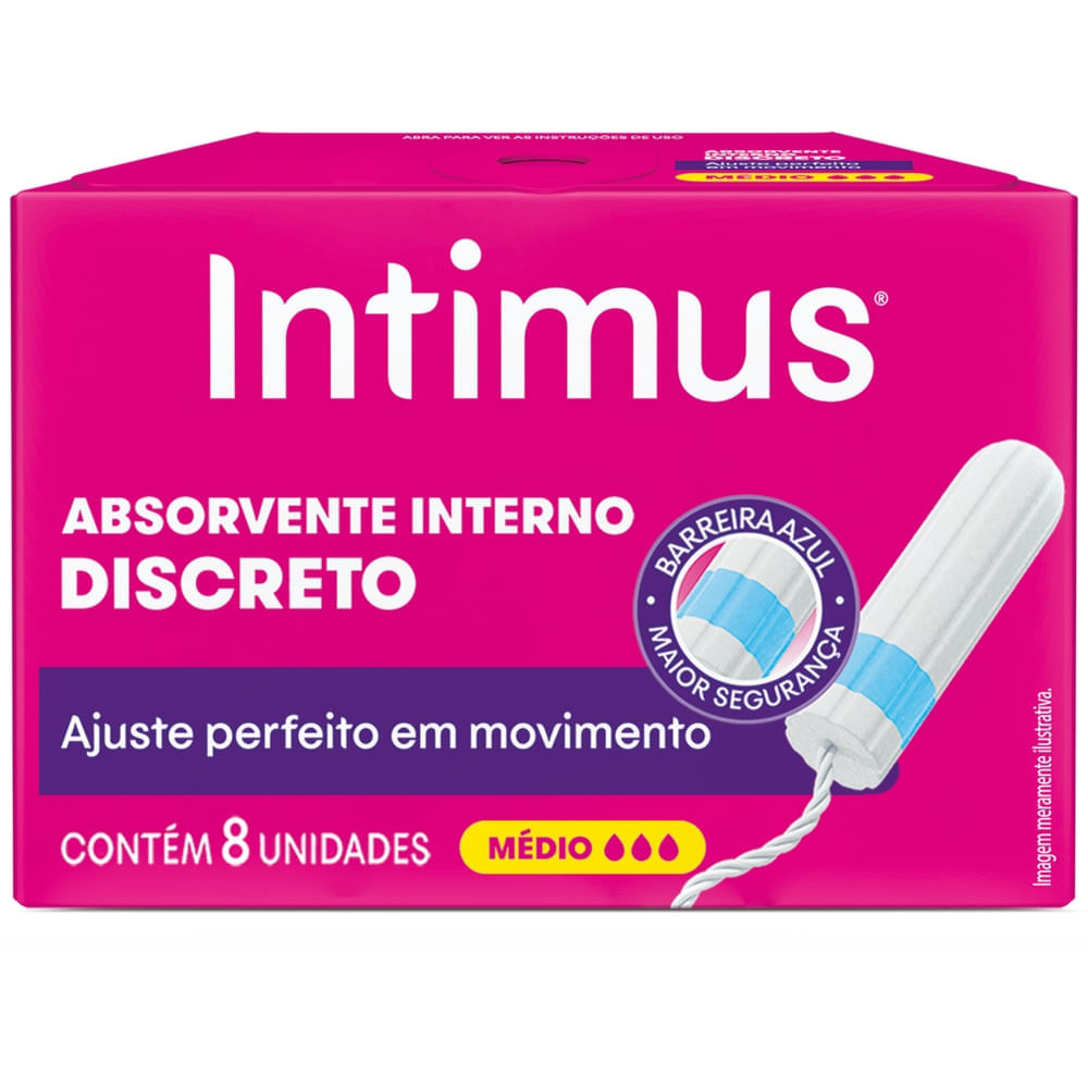 Absorvente Interno Intimus Discreto Médio 8 Unidades Absorvente Interno Intimus Discreto Medio 8 Unidades