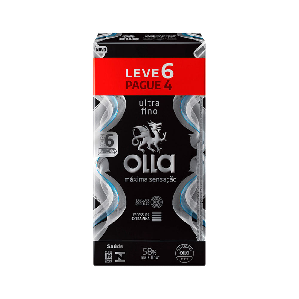 Preservativo Olla Leve 6 Pague 4 Maxima Sensacao Ultra Fino Especial