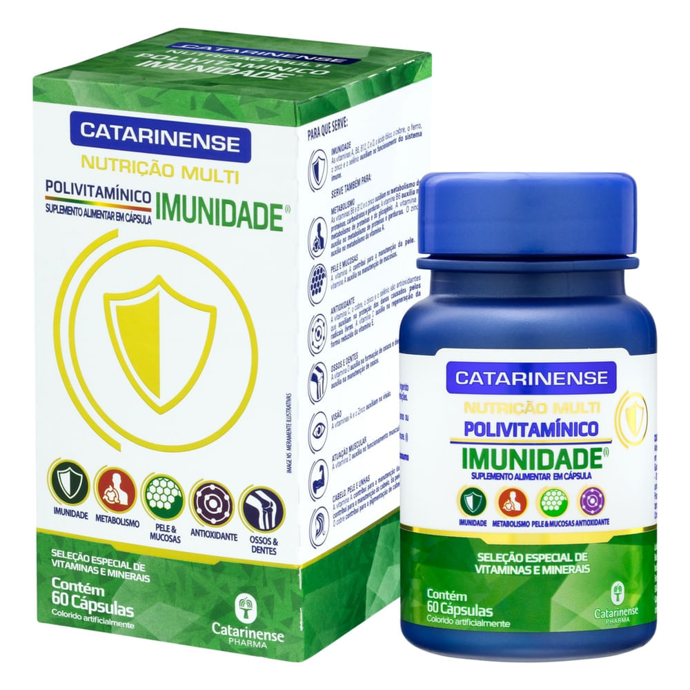 Polivitamínico Imunidade Multi 60 Cápsulas Catarinense Nutrição