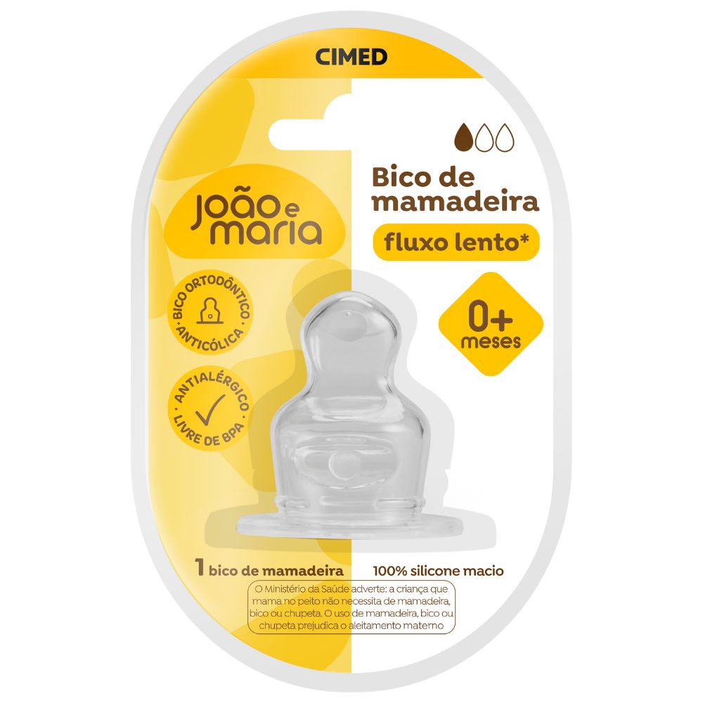 Bico De Mamadeira Joao E Maria Fluxo Lento 0+ Meses